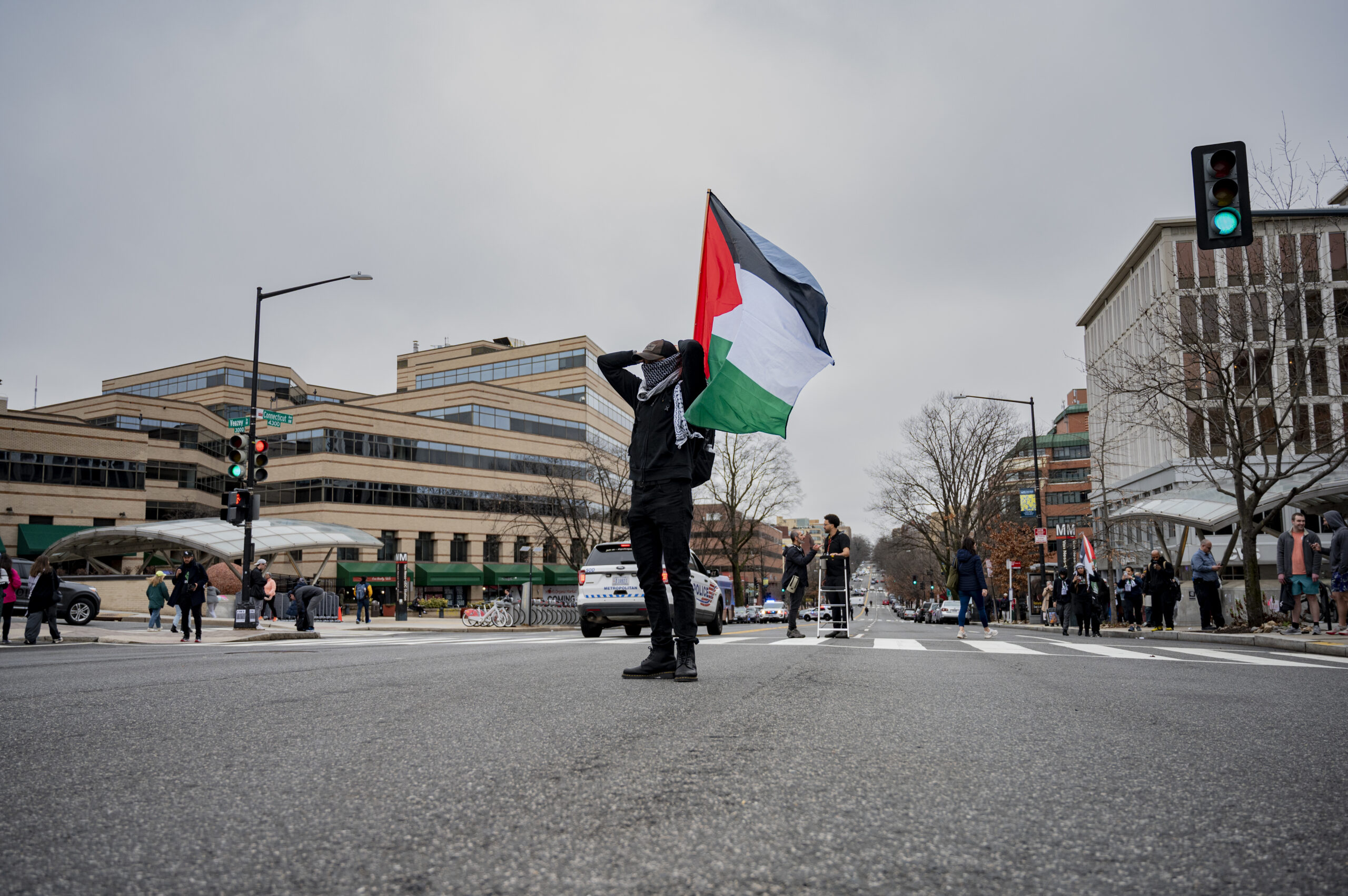 Pro-Palestine march at Embassy of Israel to the United States of America